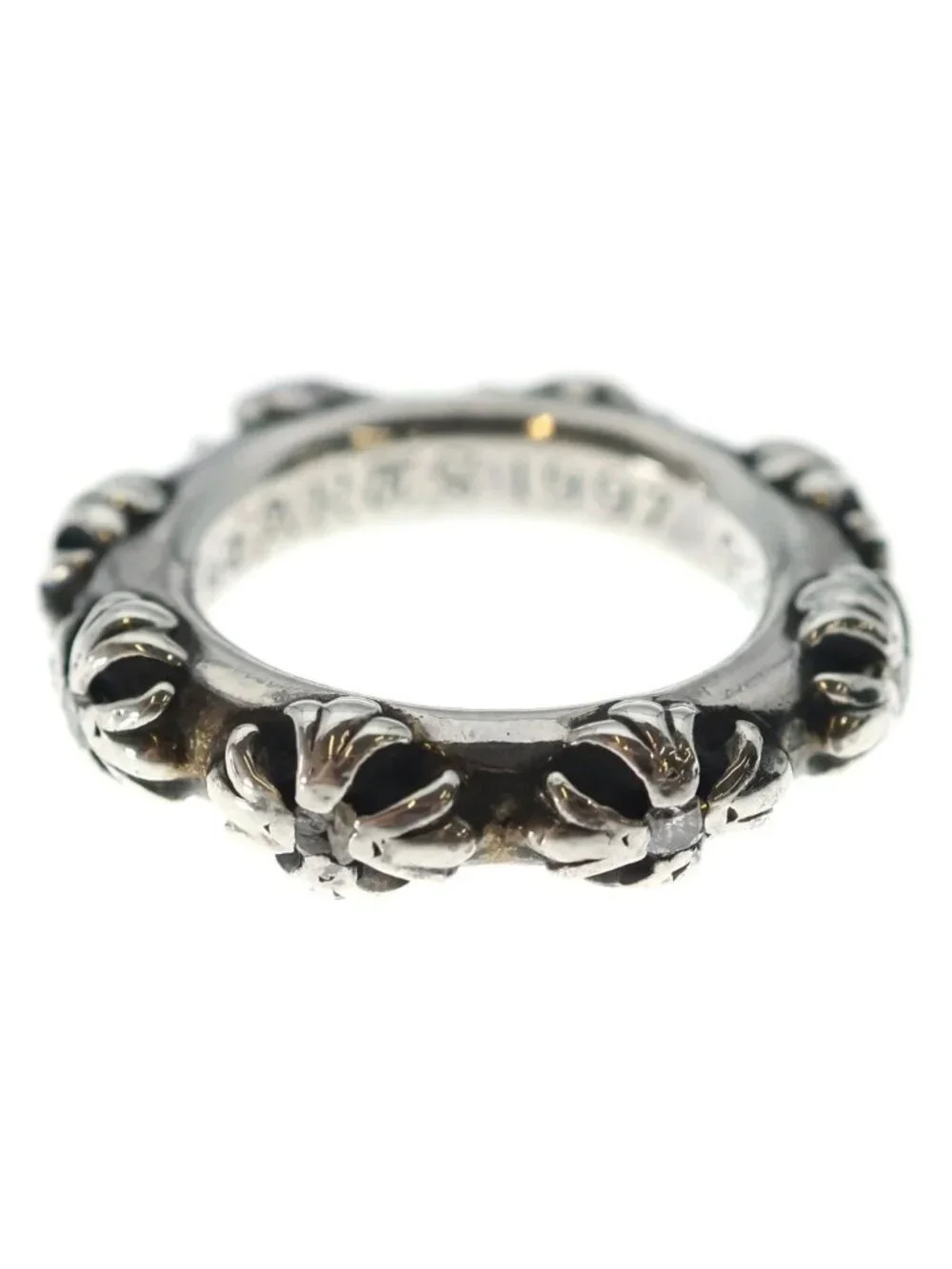 Chrome Hearts Cross Band a Dia Point Diamond Ring Silver